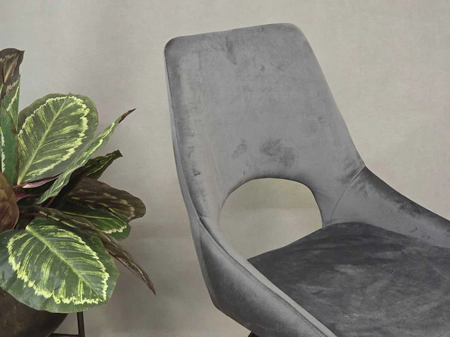 Stoel pitt swivel180 grey velvet (4x) - afbeelding 2 van  8