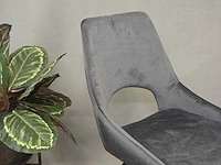 Stoel pitt swivel180 grey velvet (4x) - afbeelding 2 van  8