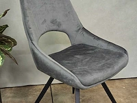Stoel pitt swivel180 grey velvet (4x) - afbeelding 3 van  8