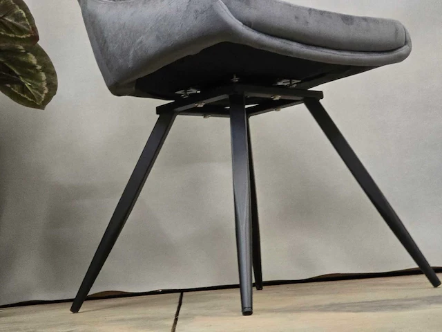 Stoel pitt swivel180 grey velvet (4x) - afbeelding 4 van  8