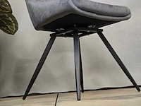 Stoel pitt swivel180 grey velvet (4x) - afbeelding 4 van  8