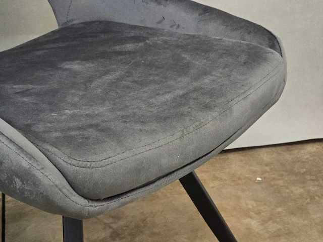 Stoel pitt swivel180 grey velvet (4x) - afbeelding 5 van  8
