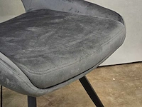 Stoel pitt swivel180 grey velvet (4x) - afbeelding 5 van  8