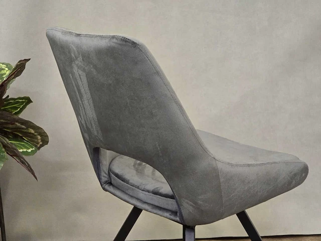 Stoel pitt swivel180 grey velvet (4x) - afbeelding 6 van  8