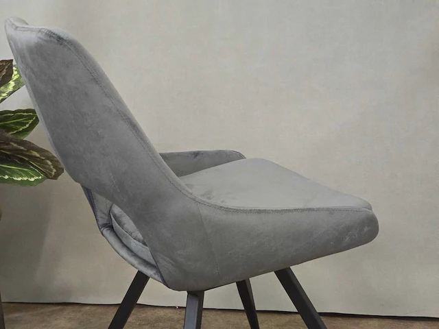 Stoel pitt swivel180 grey velvet (4x) - afbeelding 7 van  8