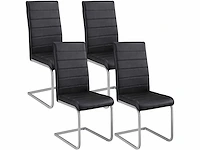 Stoel (set van 6) - eetkamerstoel - 4 zwarte stoelen - 2 witte stoelen