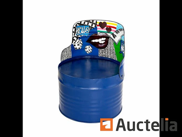 Stoel "street art" metaal blauw - afbeelding 2 van  2