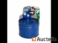 Stoel "street art" metaal blauw - afbeelding 2 van  2