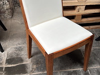 Stoel teak met beige lederlook - afbeelding 1 van  1
