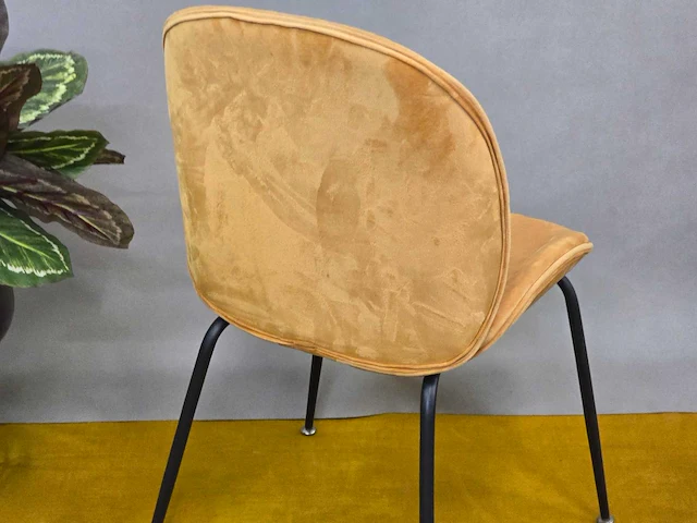 Stoel tessa cognac fabrics (4x) - afbeelding 5 van  5