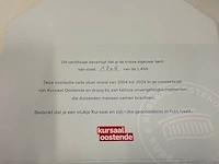 "stoel voor het goede doel" collector item : iconische rode stoel uit het kursaal oostende ( stoel nummer 1205 ) - afbeelding 11 van  13