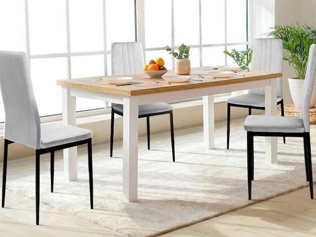 Stoelen - fluweel en zwarte poten (x4) - afbeelding 1 van  9