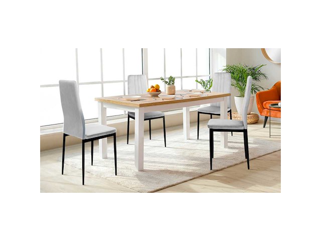 Stoelen - fluweel en zwarte poten (x4) - afbeelding 2 van  9