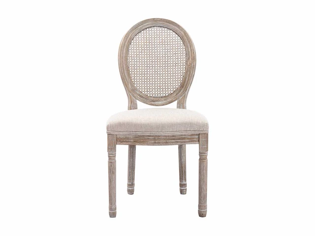 Stoelen - stok, stof & rubberhout - beige (x4) - afbeelding 3 van  17