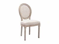 Stoelen - stok, stof & rubberhout - beige (x4) - afbeelding 4 van  17
