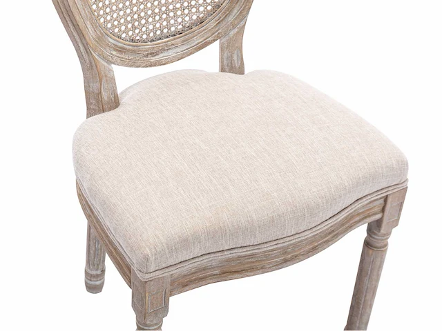 Stoelen - stok, stof & rubberhout - beige (x4) - afbeelding 6 van  17