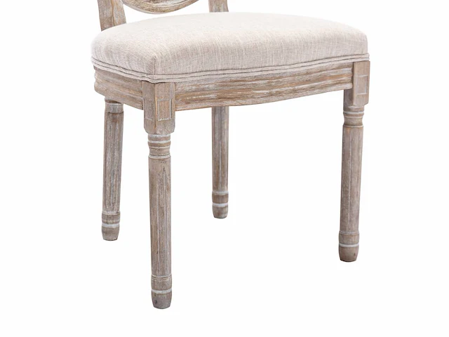 Stoelen - stok, stof & rubberhout - beige (x4) - afbeelding 10 van  17