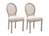 Stoelen - stok, stof & rubberhout - beige (x4) - afbeelding 11 van  17