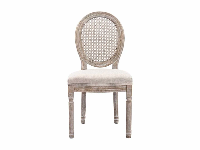 Stoelen - stok, stof & rubberhout - beige (x4) - afbeelding 12 van  17