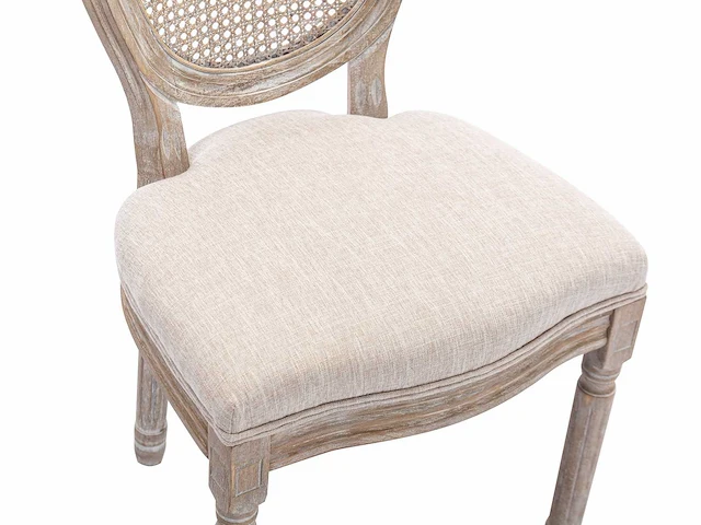 Stoelen - stok, stof & rubberhout - beige (x4) - afbeelding 15 van  17