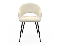 Stoelen met armleuningen - beige fluweel (x4) - afbeelding 4 van  8