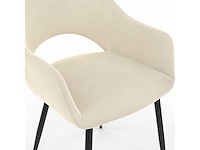 Stoelen met armleuningen - beige fluweel (x4) - afbeelding 5 van  8