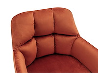 Stoelen met armleuningen - fluweel en metaal - terracotta - door pascal morabito (x4) - afbeelding 6 van  8