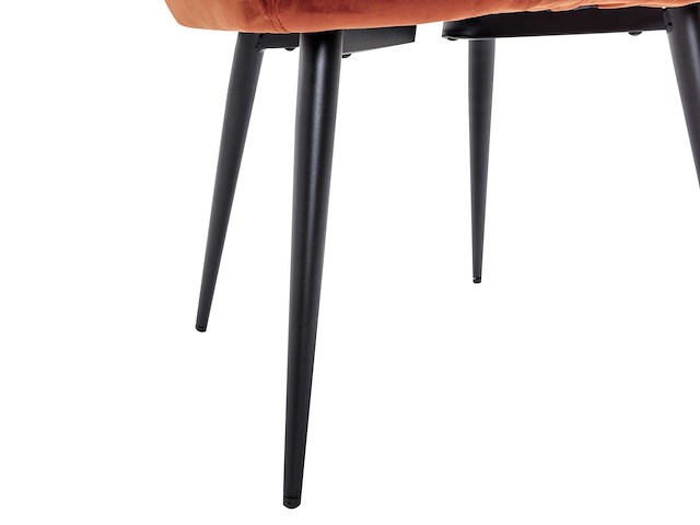 Stoelen met armleuningen - fluweel en metaal - terracotta - door pascal morabito (x4) - afbeelding 7 van  8