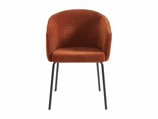 Stoelen met armleuningen in stof en metaal - terracotta (x8) - afbeelding 3 van  8