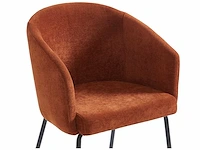 Stoelen met armleuningen in stof en metaal - terracotta (x8) - afbeelding 5 van  8