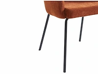 Stoelen met armleuningen in stof en metaal - terracotta (x8) - afbeelding 6 van  8
