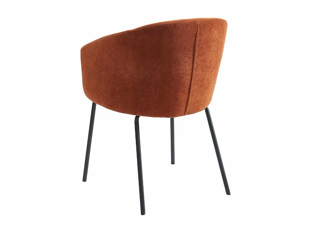 Stoelen met armleuningen in stof en metaal - terracotta (x8) - afbeelding 8 van  8