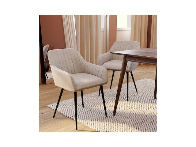 Stoelen met fluwelen armleuningen en metalen poten (x4) - afbeelding 1 van  8