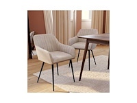 Stoelen met fluwelen armleuningen en metalen poten (x4) - afbeelding 1 van  8