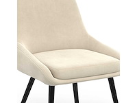 Stoelen met metalen poten - beige fluweel (x6) - afbeelding 4 van  8