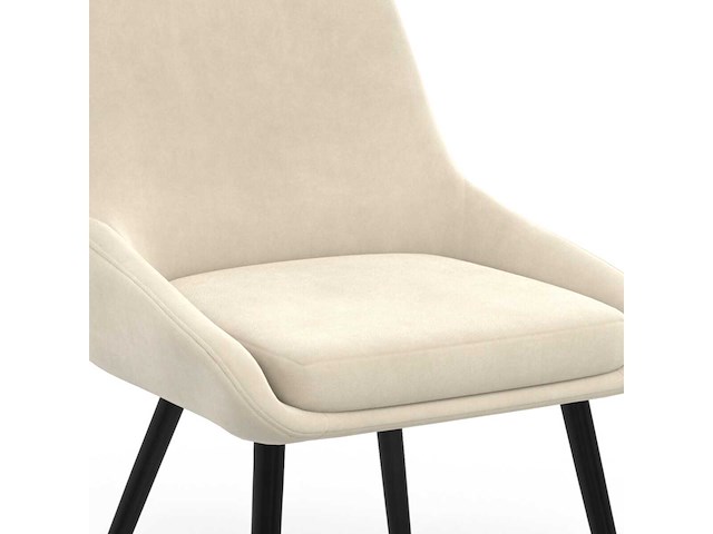 Stoelen met metalen poten - beige fluweel (x6) - afbeelding 4 van  8