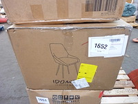 Stoelen met metalen poten - beige fluweel (x6) - afbeelding 8 van  8