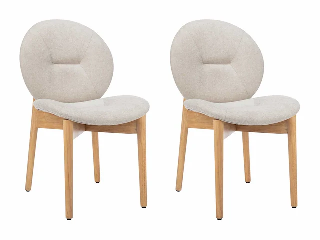 Stof en rubberwood stoel - beige (x4) - afbeelding 2 van  8