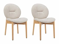 Stof en rubberwood stoel - beige (x4) - afbeelding 2 van  8