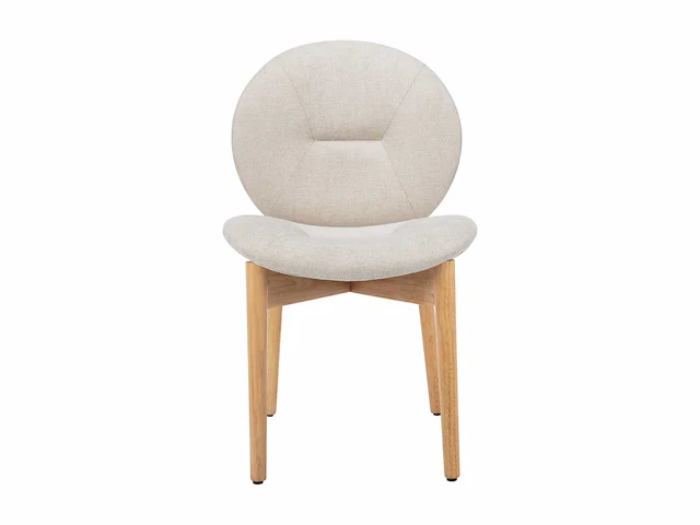 Stof en rubberwood stoel - beige (x4) - afbeelding 3 van  8