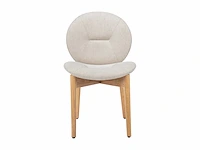Stof en rubberwood stoel - beige (x4) - afbeelding 3 van  8