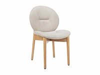Stof en rubberwood stoel - beige (x4) - afbeelding 4 van  8