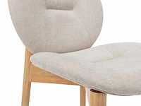 Stof en rubberwood stoel - beige (x4) - afbeelding 5 van  8