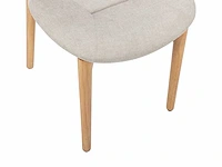 Stof en rubberwood stoel - beige (x4) - afbeelding 6 van  8