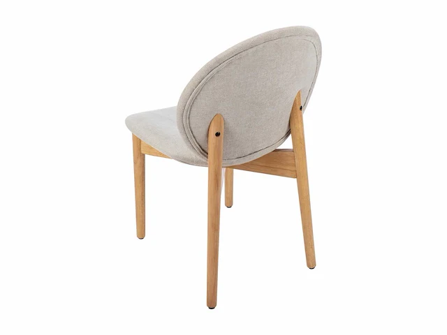 Stof en rubberwood stoel - beige (x4) - afbeelding 8 van  8