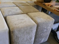 Stoffen poefen 7 stuks beige kleur - afbeelding 2 van  3