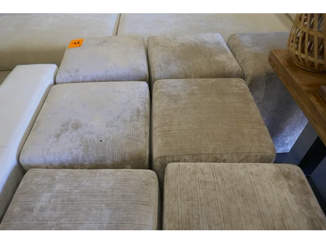 Stoffen poefen 7 stuks beige kleur - afbeelding 3 van  3