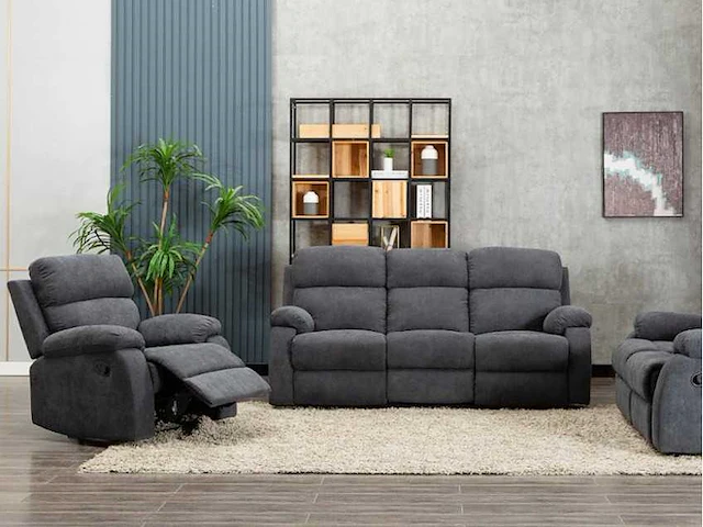 Stoffen relaxfauteuil - antraciet - afbeelding 1 van  14