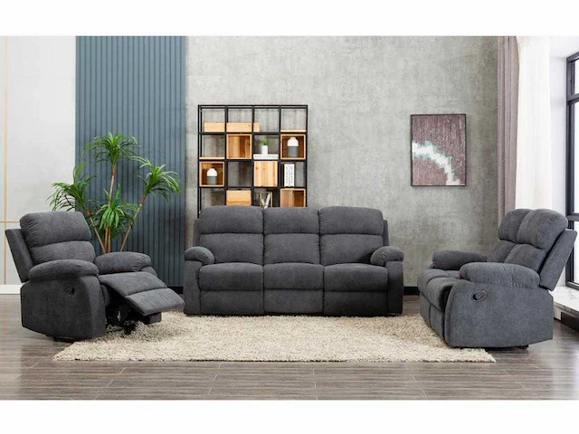 Stoffen relaxfauteuil - antraciet - afbeelding 14 van  14