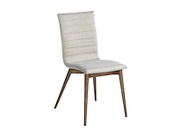 Stoffen stoel met walnoot houten poten (x6) - afbeelding 2 van  6